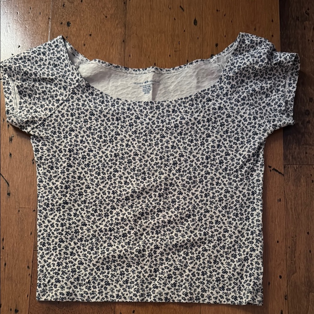 Brandy Melville Floral Scoop Neck Top